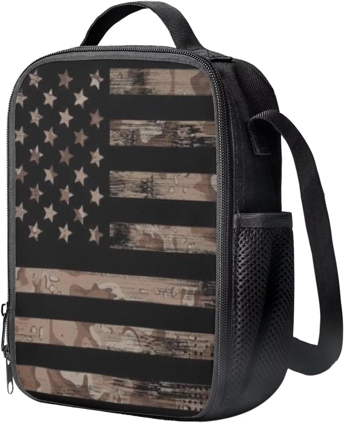 KEIAHUAN American Flag Camo Kids Backpacks Teen Girls Boys School Bookbag Set 3 in 1 Casual Daypacks for Primary Middle School