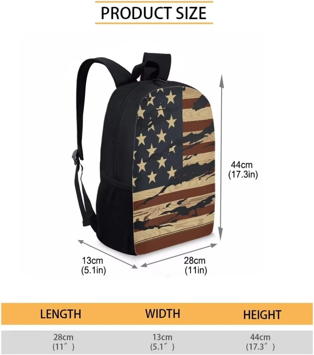 KEIAHUAN American Flag School Bags for Boys, Kids Bookbag Set with Lunch Box Pencil Case, Preschool Backpack Kindergarten Elementary School Toddler Backpacks for 4th of July