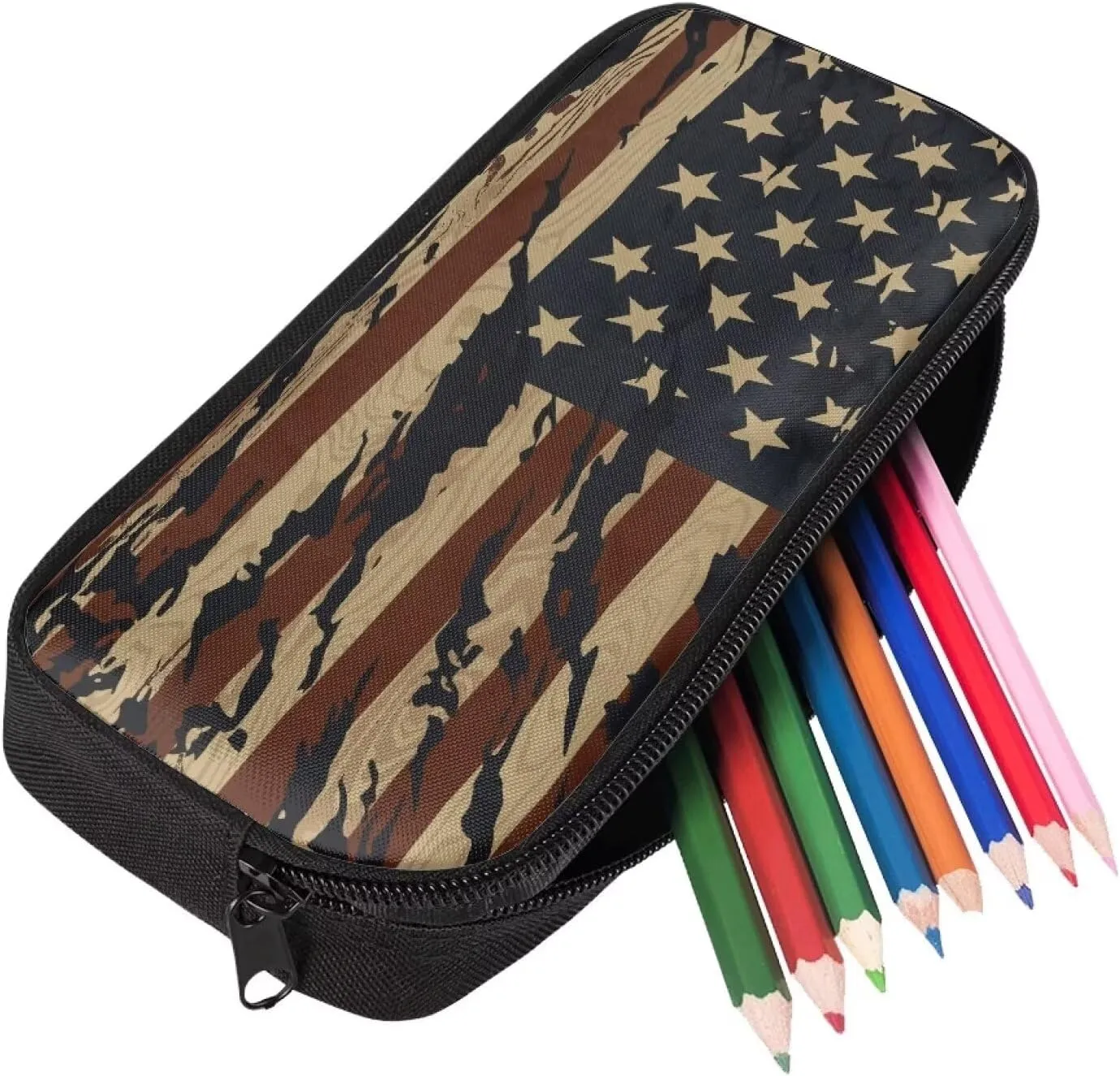 KEIAHUAN American Flag School Bags for Boys, Kids Bookbag Set with Lunch Box Pencil Case, Preschool Backpack Kindergarten Elementary School Toddler Backpacks for 4th of July