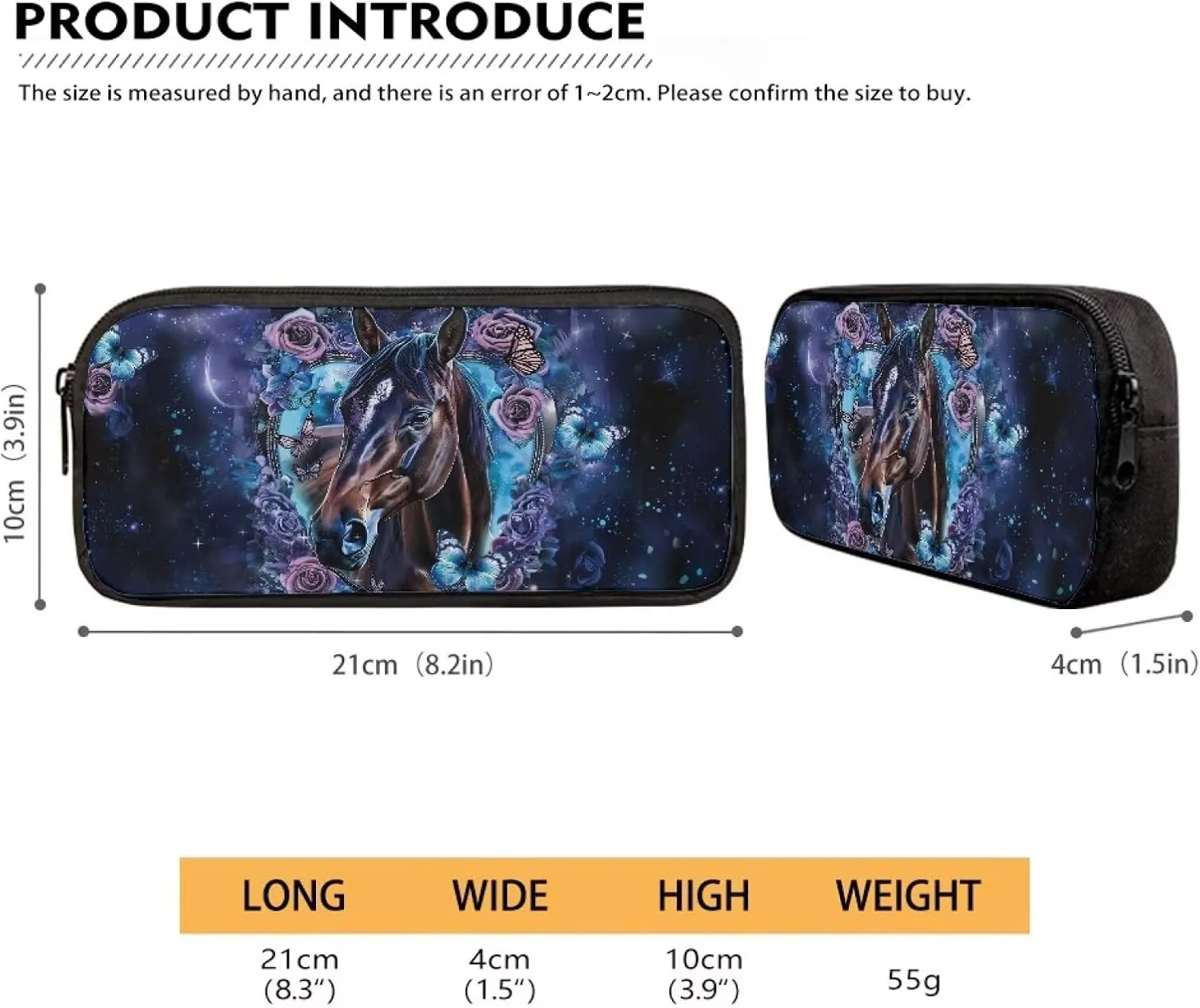 KEIAHUAN Galaxy Flower Horse Print 3 Pcs Backpack Set Including School Backpack for Girls Lunch Bag and Pencil Case Middle Schoolbag Elementary Student Bookbag 3 in 1