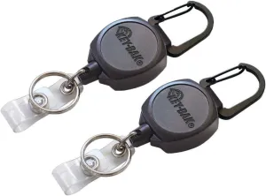 Key-Bak Sidekick Professional Heavy Duty Self Retracting ID Badge / Key Reel with Retractable Kevlar Cord, 24" Black (2 Pack)