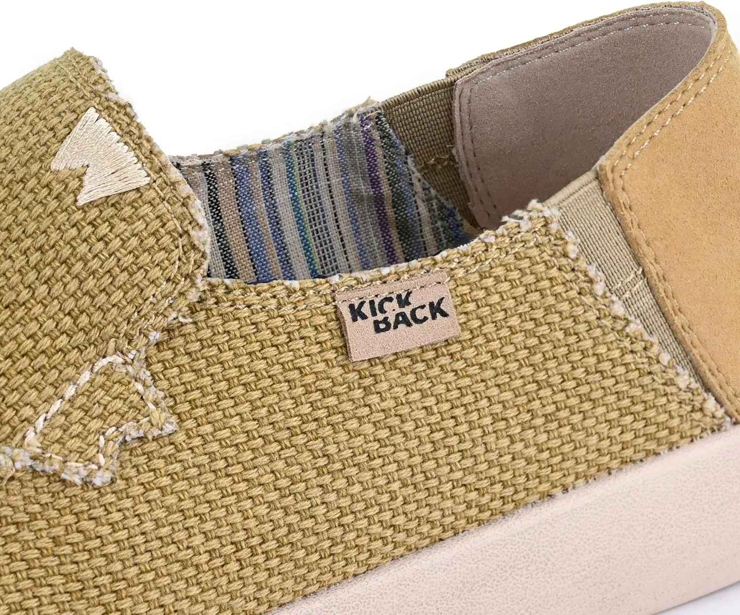 Kickback Barbeach Canvas Mens Slip On Loafers - Lightweight Canvas Slip in Shoes - with Leather Lined Memory Foam Insoles - Mens Casual Slip on Summer Shoes - Machine Washable