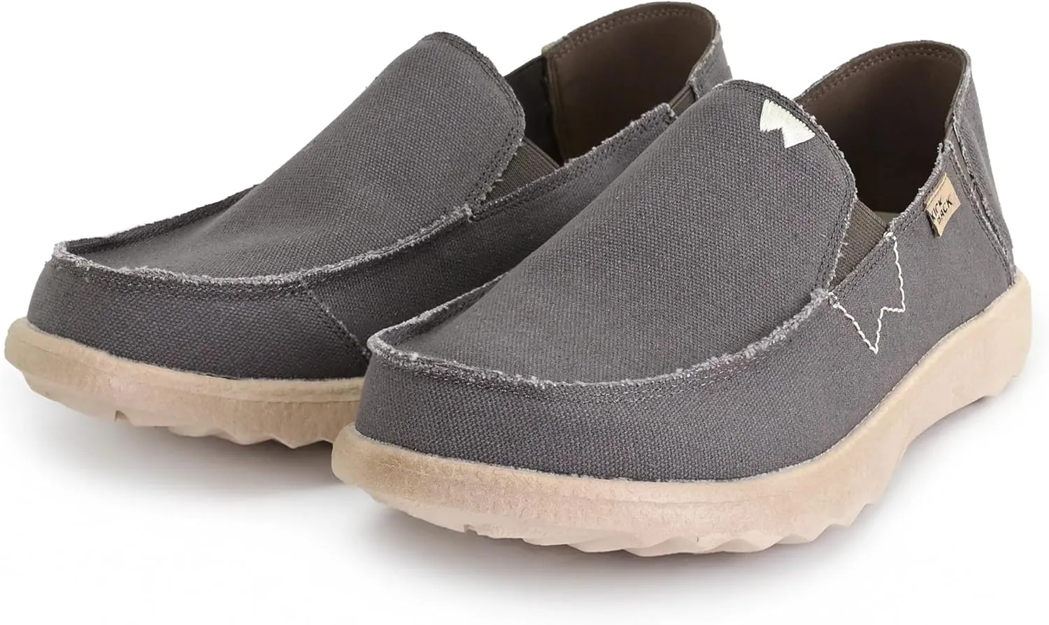 Kickback Couch 2.0 - Men's Grey Canvas Loafers - Lightweight Slip On Casual Shoes - All Day Comfort - Convertible Mule/Slider Design