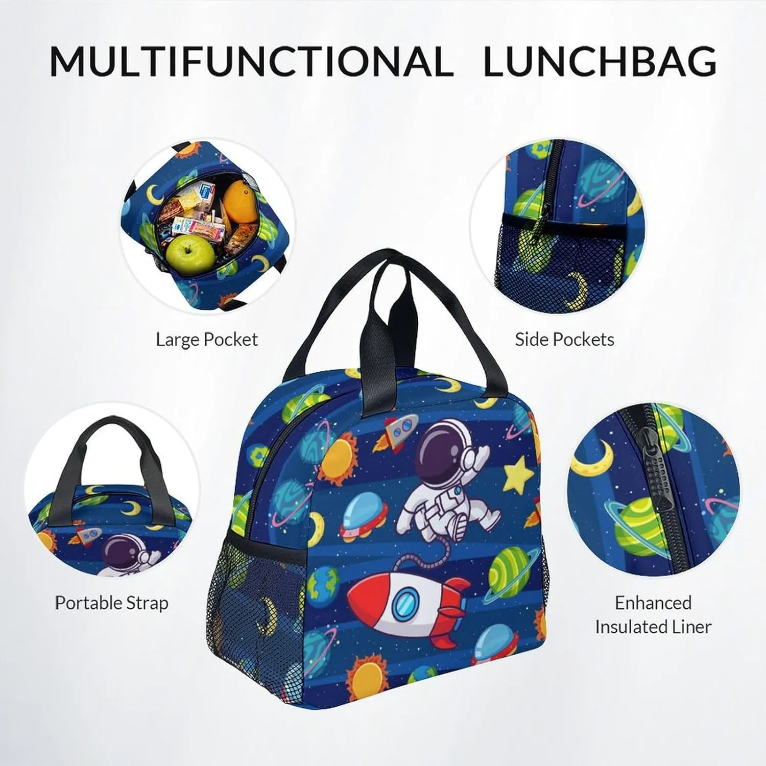 Kids Backpack School Bookbags, Planet Backpack for Boys, 17 Inch School Backpacks for Primary Elementary, Cute Bookbag with Lunch Box and Pencil Case