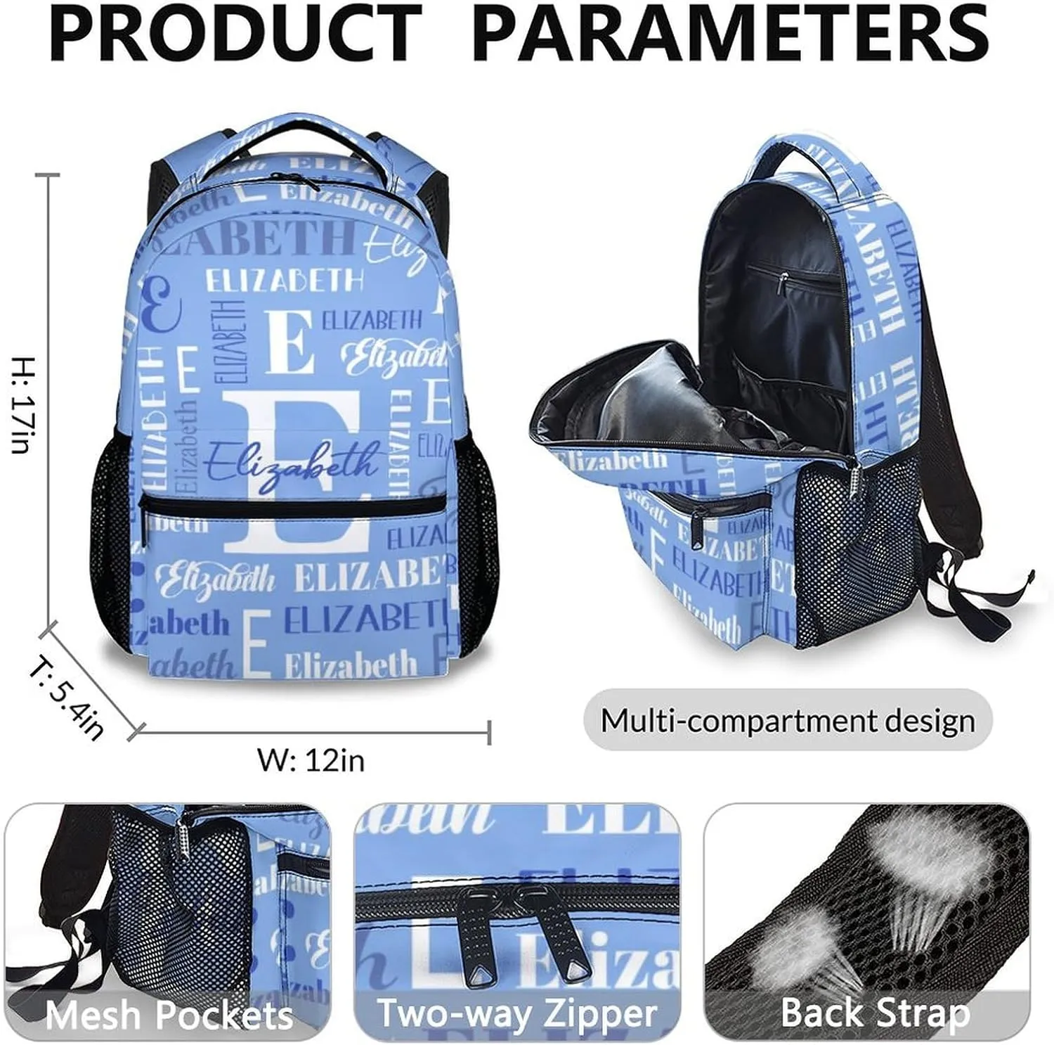 Kids Backpacks for Boys Girls, Custom Name School Backpack Matching Combo, Personalized Bookbag with Pencil Case Bundle for Preschool Elementary, Schoolbag with Lunch Box for Students