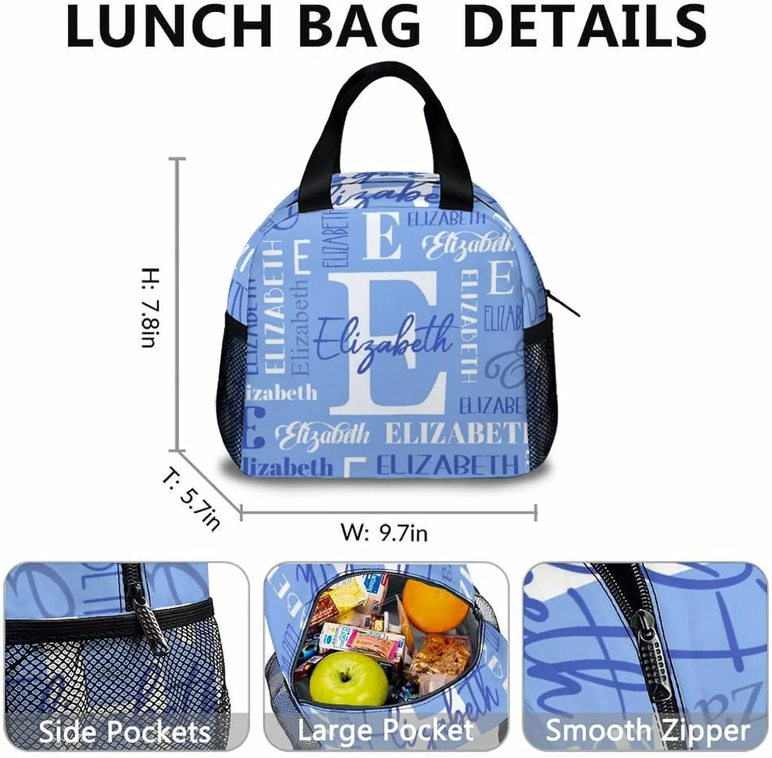 Kids Backpacks for Boys Girls, Custom Name School Backpack Matching Combo, Personalized Bookbag with Pencil Case Bundle for Preschool Elementary, Schoolbag with Lunch Box for Students