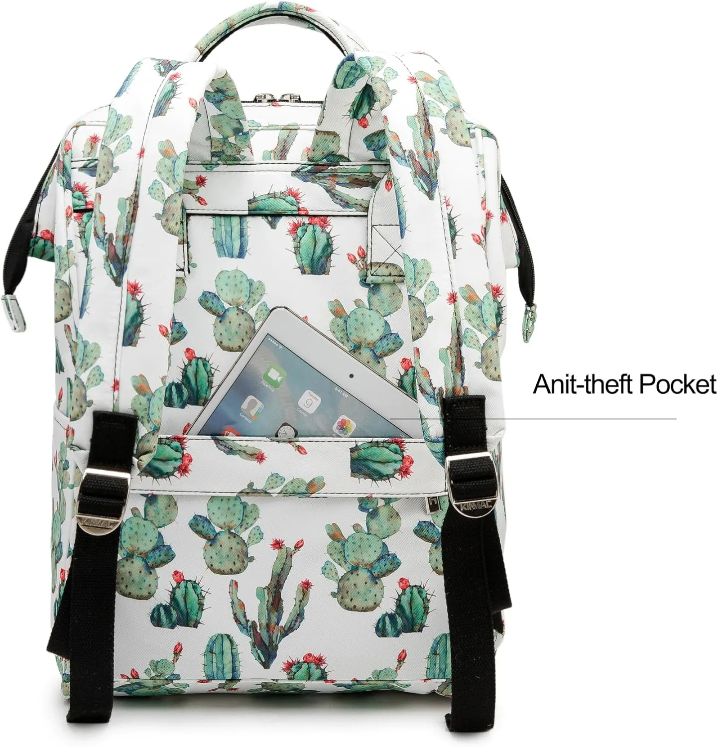 Kinmac Wide Open Style Laptop Backpack College Travel Outdoor Backpack For Laptop Up to 15.6 Inch (Cactus)