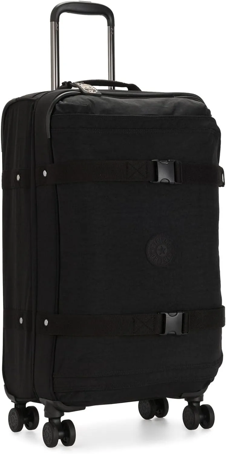 Kipling Spontaneous Softside Spinner Wheel Luggage, Integrated TSA Accepted Lock, Black Noir, Checked-Medium 26,KI6918