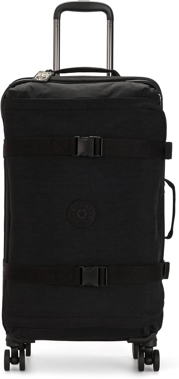 Kipling Spontaneous Softside Spinner Wheel Luggage, Integrated TSA Accepted Lock, Black Noir, Checked-Medium 26,KI6918