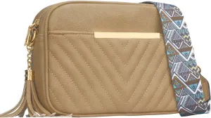 KKXIU Quilted Small Crossbody Bag for Women and Teen Girls Stylish Shoulder Purse with Wide Strap