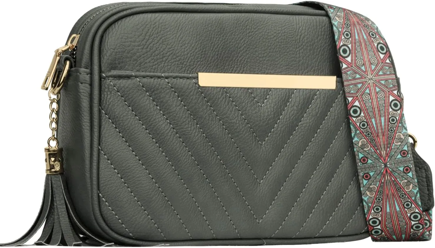 KKXIU Quilted Small Crossbody Bag for Women and Teen Girls Stylish Shoulder Purse with Wide Strap