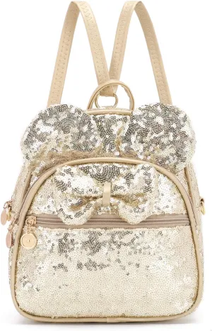 KL928 Girls Bowknot Polka Dot Cute Mini Backpack Small Daypacks Convertible Shoulder Bag Purse for Women