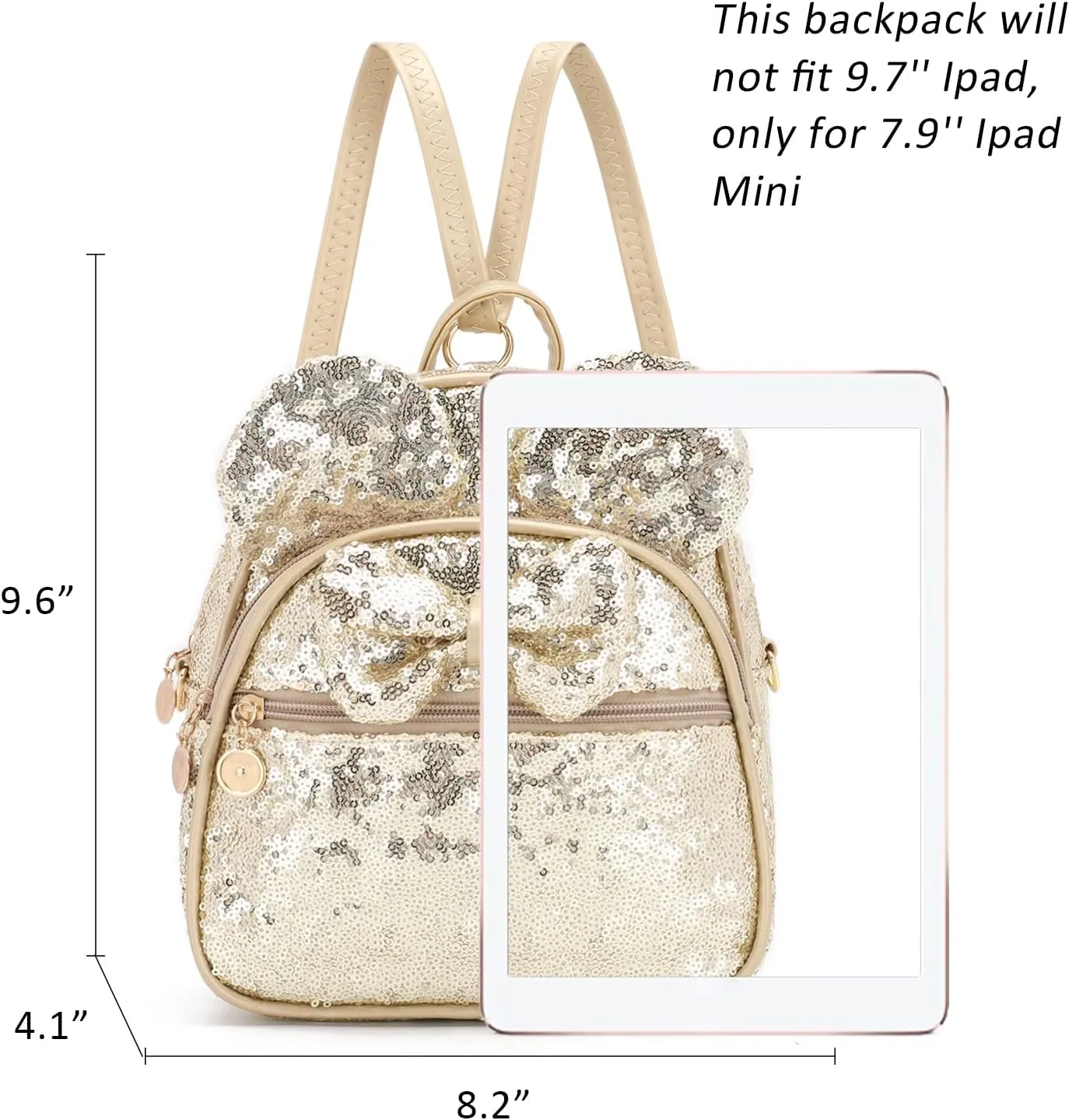 KL928 Girls Bowknot Polka Dot Cute Mini Backpack Small Daypacks Convertible Shoulder Bag Purse for Women