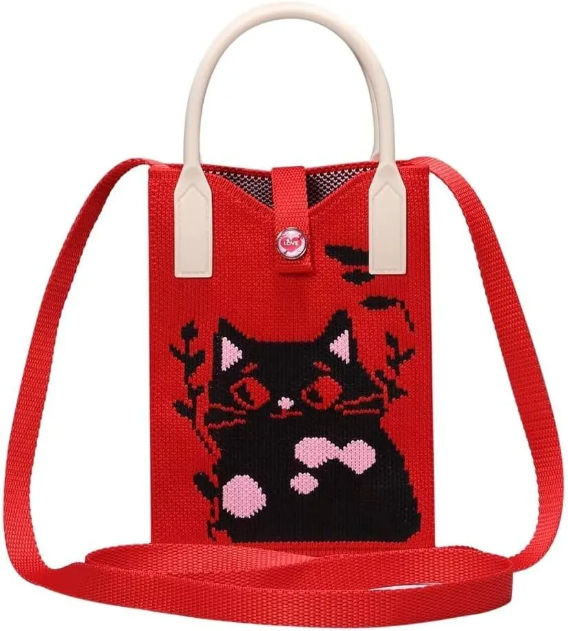 Knitted Lightweight Small Crossbody bags Cell Phone Purses Travel Pouch Shoulder Bag for Women