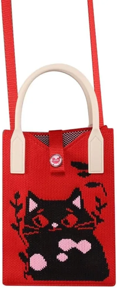 Knitted Lightweight Small Crossbody bags Cell Phone Purses Travel Pouch Shoulder Bag for Women