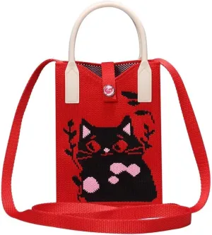 Knitted Lightweight Small Crossbody bags Cell Phone Purses Travel Pouch Shoulder Bag for Women
