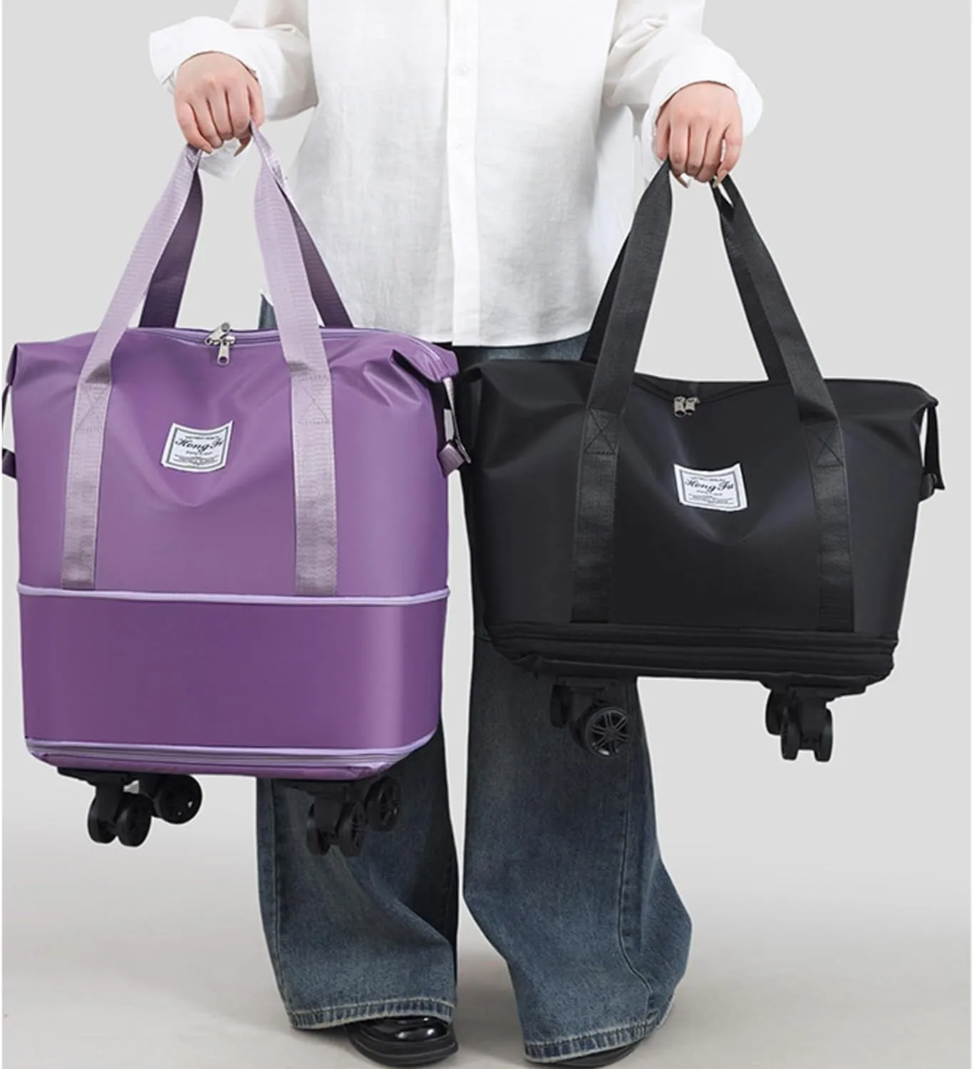 Kulken Beente Travel Bag With Wheels 2025 New Large Capacity Travel Bag Universal Wheel Removable (Purple)