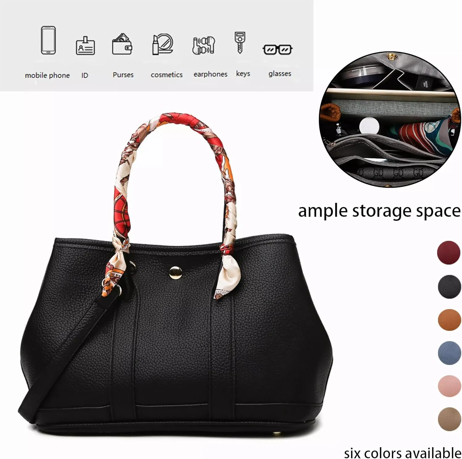 ladies adjustable shoulder straps single shoulder and crossbody bags PU Purses commuter handbags