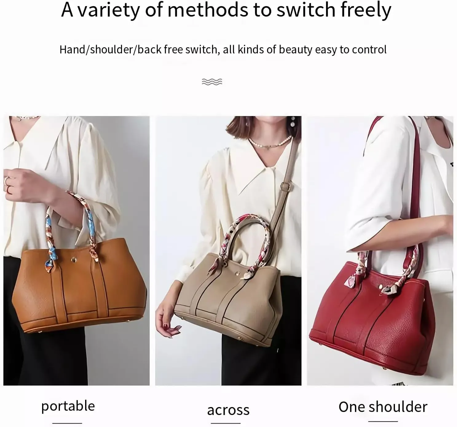 ladies adjustable shoulder straps single shoulder and crossbody bags PU Purses commuter handbags