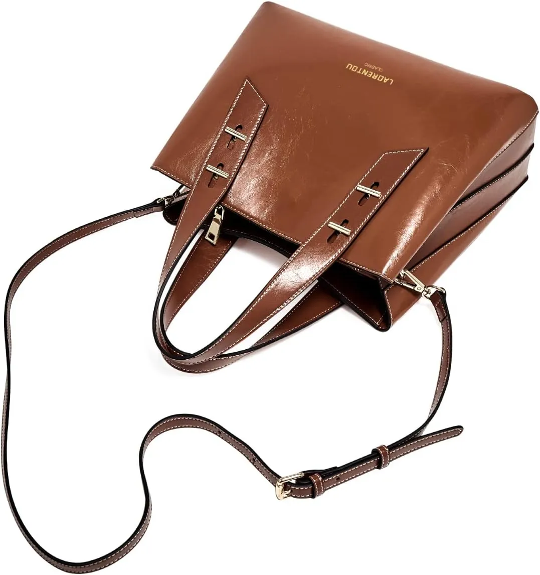 LAORENTOU Women Crossbody Handbags Cow Leather Satchel Handbags for Women Top-handle Shoulder Tote Purses