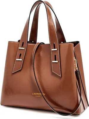 LAORENTOU Women Crossbody Handbags Cow Leather Satchel Handbags for Women Top-handle Shoulder Tote Purses