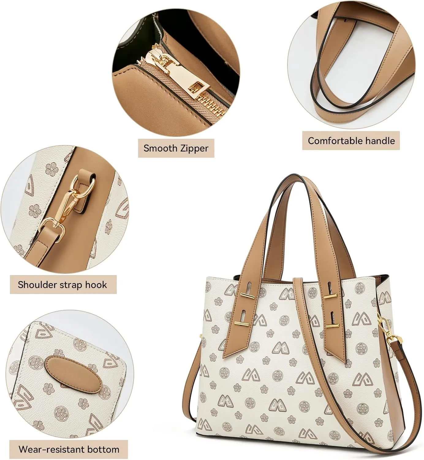 LAORENTOU Women Crossbody Handbags Cow Leather Satchel Handbags for Women Top-handle Shoulder Tote Purses