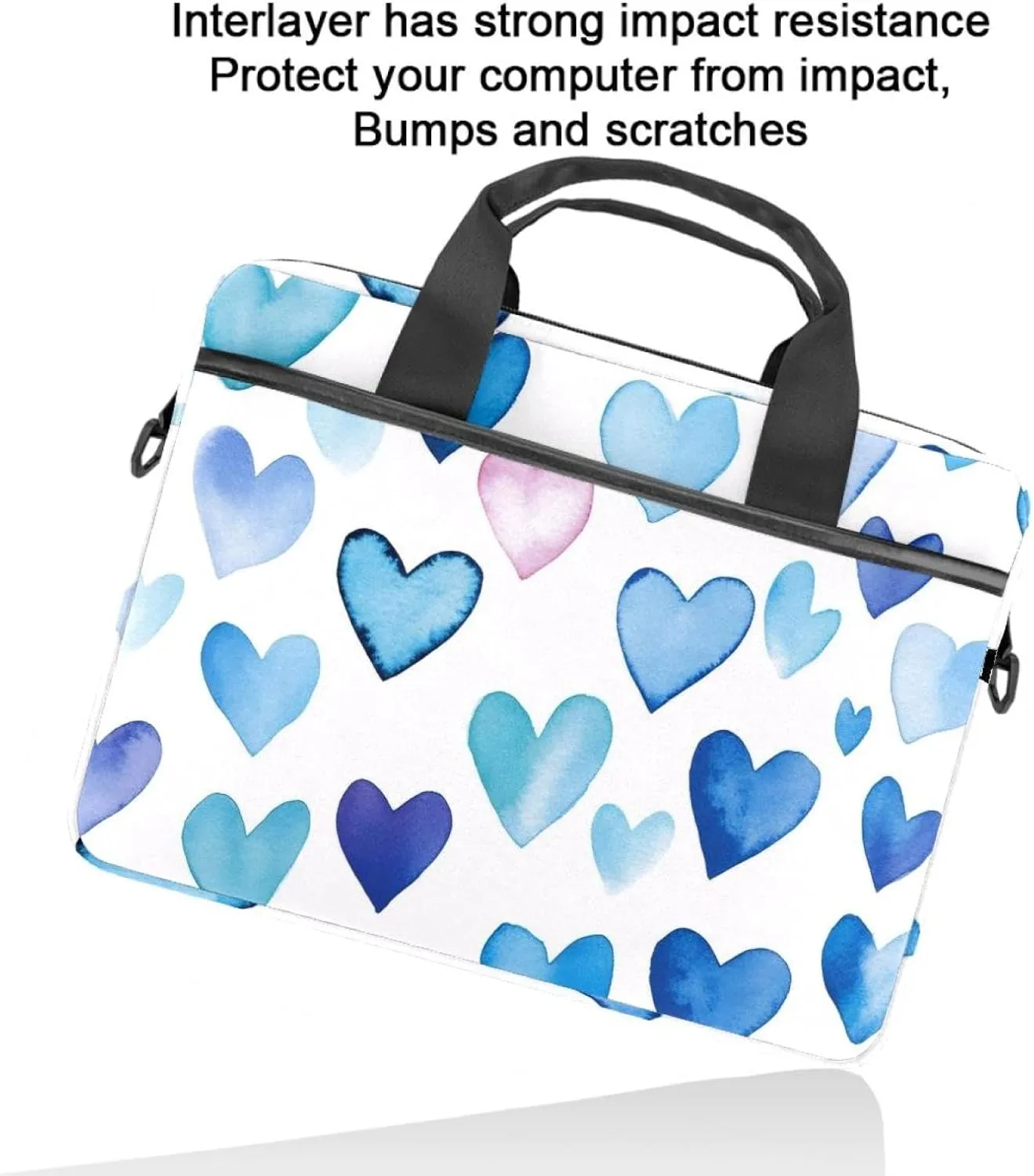 Laptop Shoulder Bag Silhouettes of Morning Forest Pine Trees Deer Padded Computer Briefcase for Adults, 13.4-14.5 Inch