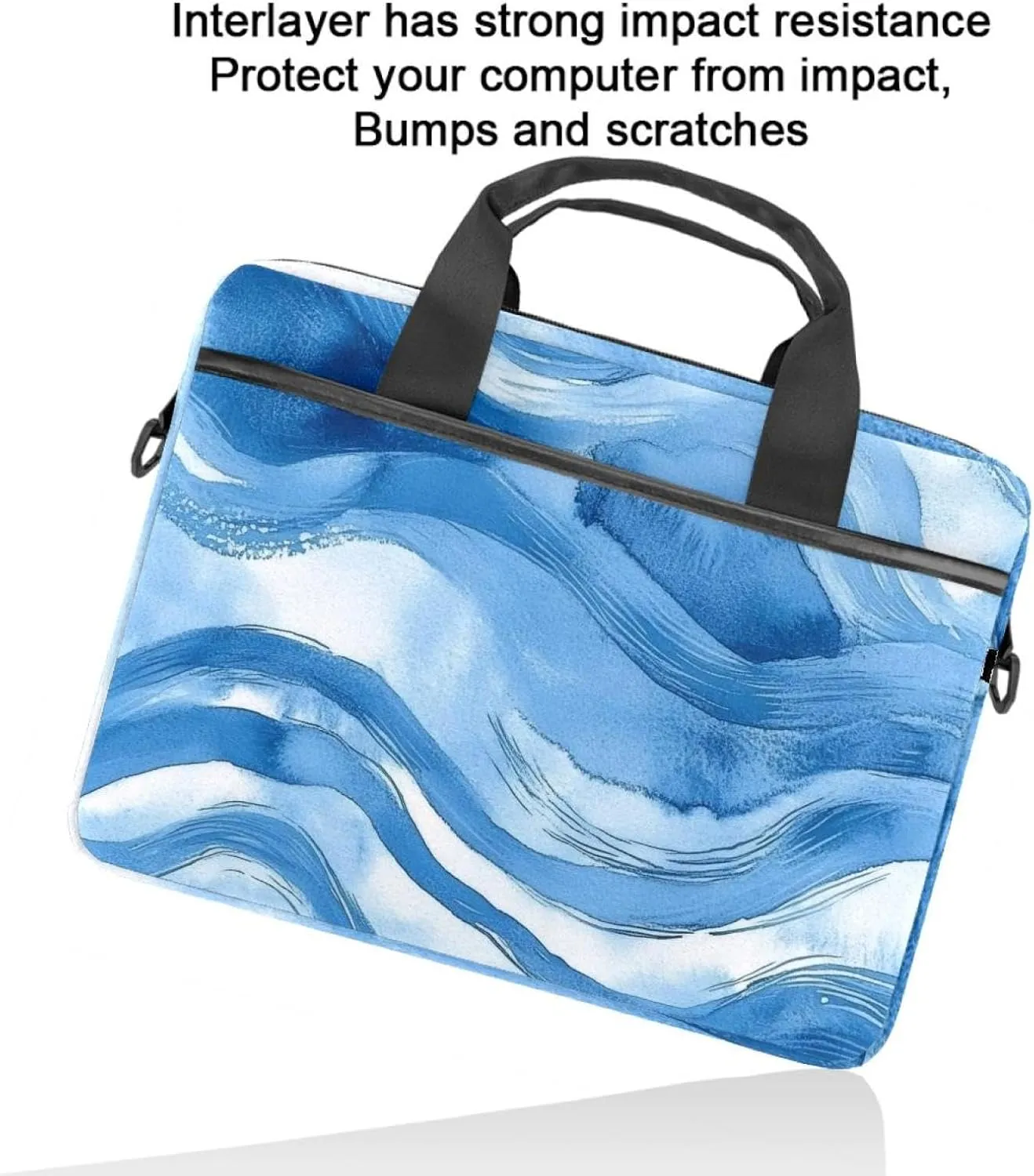Laptop Shoulder Bag Watercolor Art Red Dragonfly Padded Computer Briefcase for Adults, 13.4-14.5 Inch