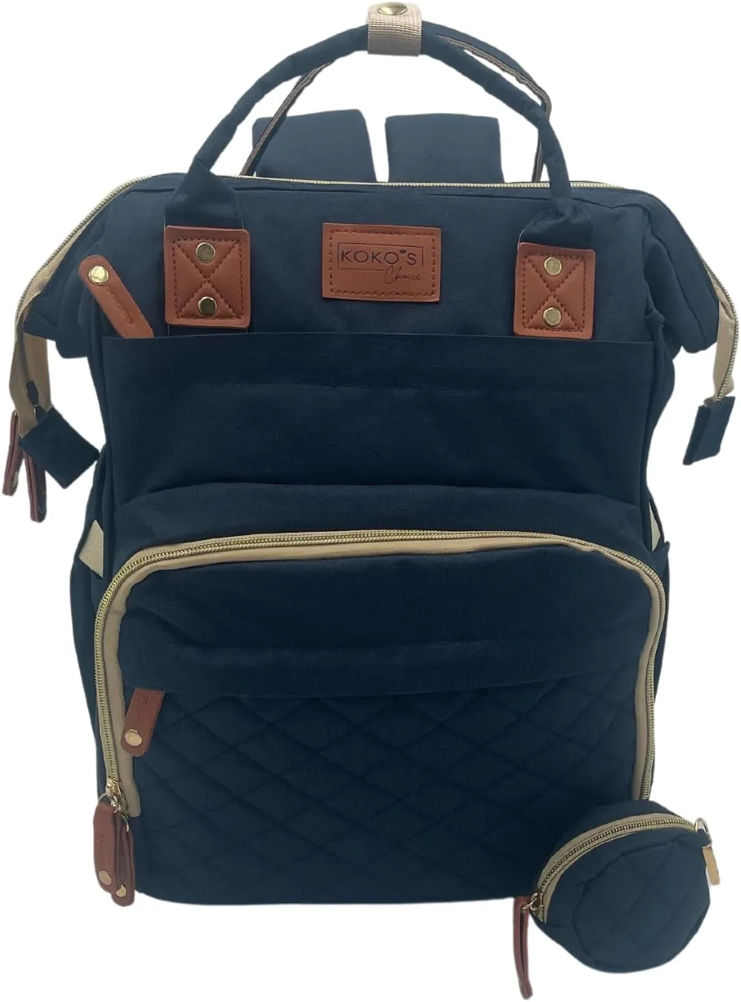 Large Diaper Bag Backpack with Adjustable Straps for Parents and Babysitters | Multifunctional, Water-Resistant Travel Diaper Bag with Insulated Pockets | 15lb Capacity | Navy Blue