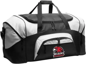 LARGE Miami RedHawks Duffel Bag Miami University Suitcase for Travel or Miami of Ohio Sports Gear Bag