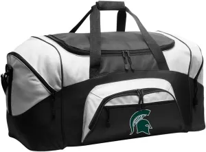 LARGE Michigan State Duffel Bag Michigan State University Suitcase Travel Duffle or Sports Gear Gym Bag