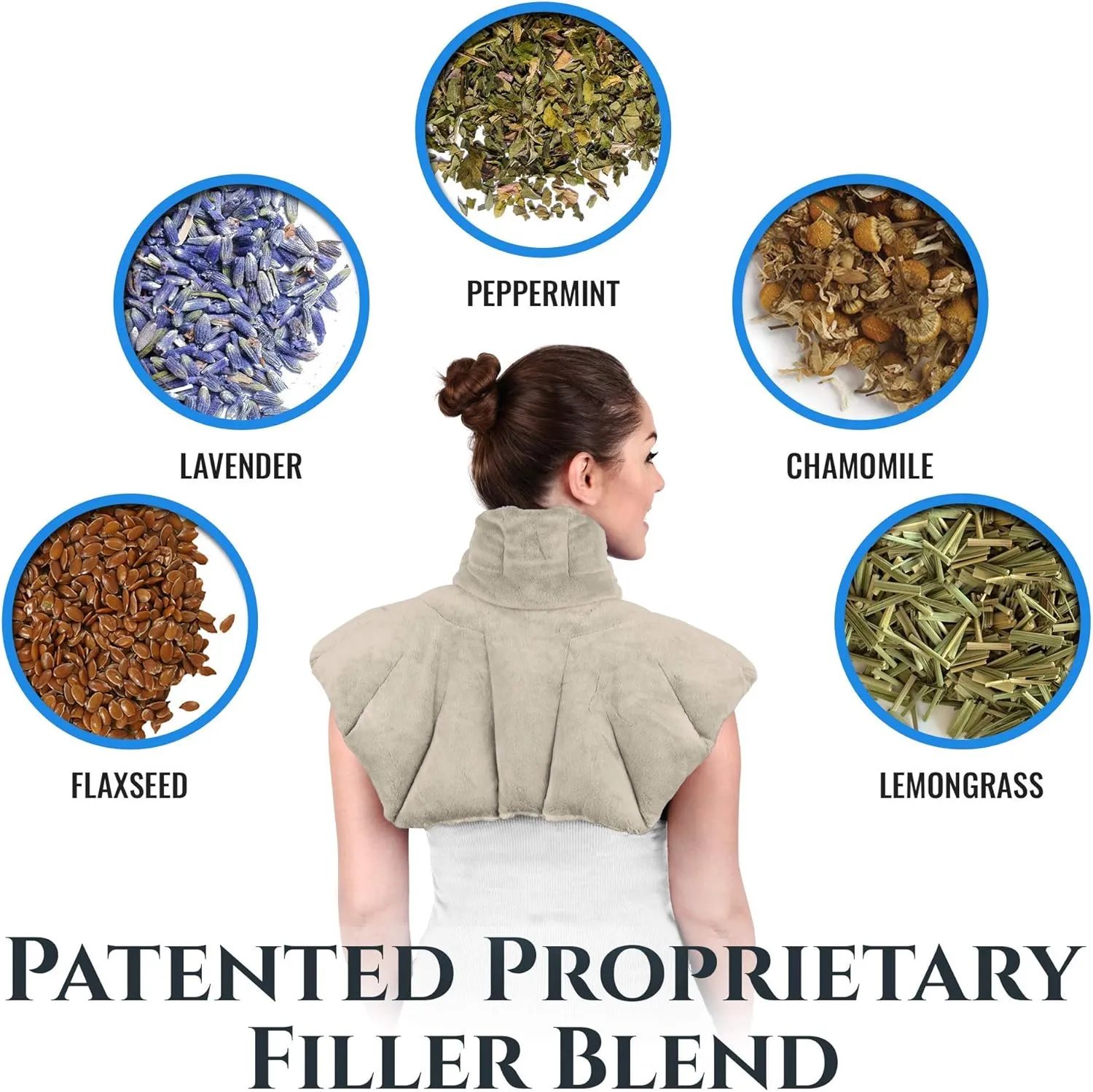 Large Microwavable Heating Pad for Neck and Shoulders - 5 Lb. Heavy Duty Weight for Deep Heat Therapy, Stress   Anxiety Relief, Neck Wrap Alternative to Rice Bags (Scented Gray)