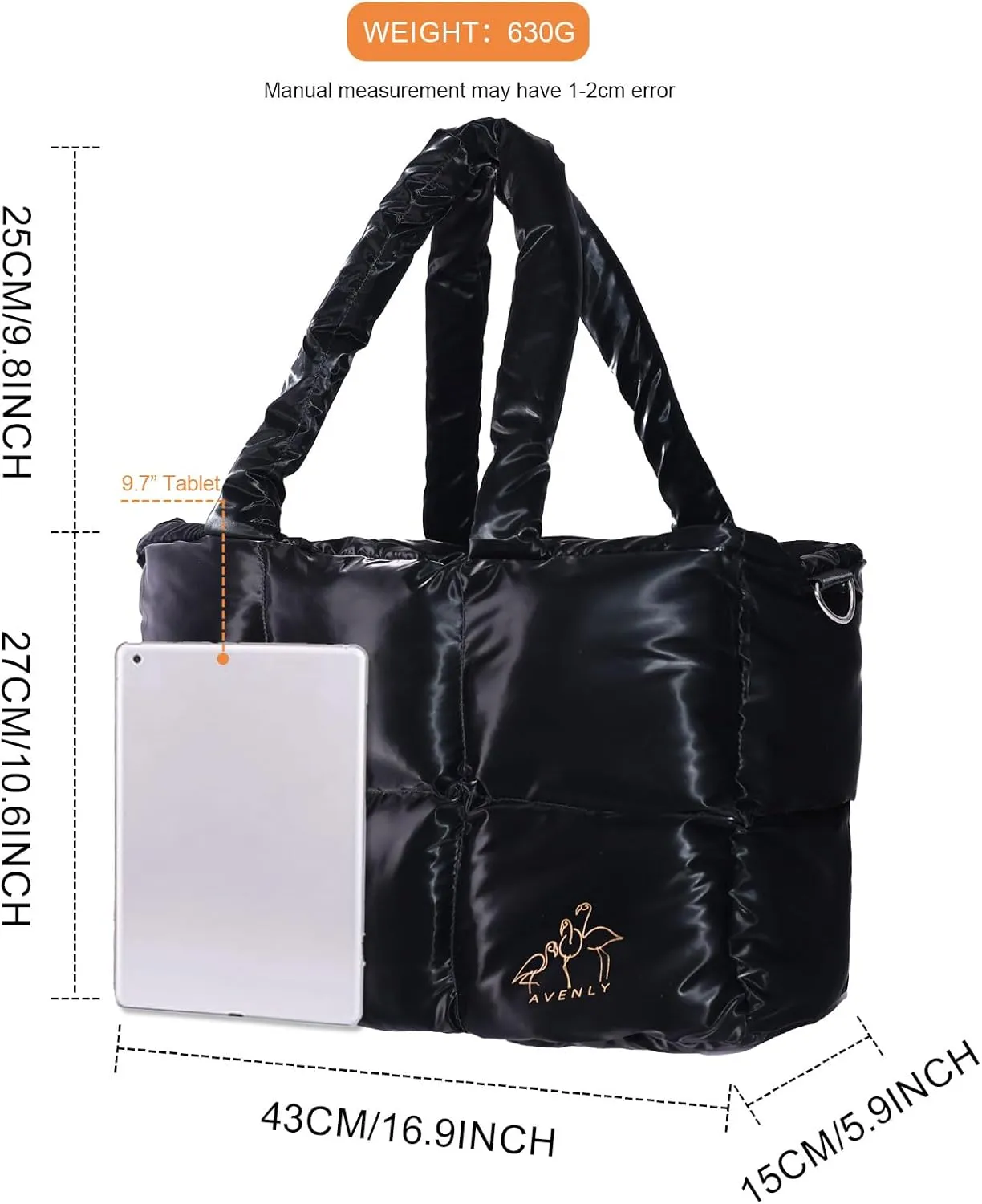 Large Puffer Tote Bag Handbags for Women Shoulder Bags Lightweight Winter Down Cotton Padded Puffy Tote Bag