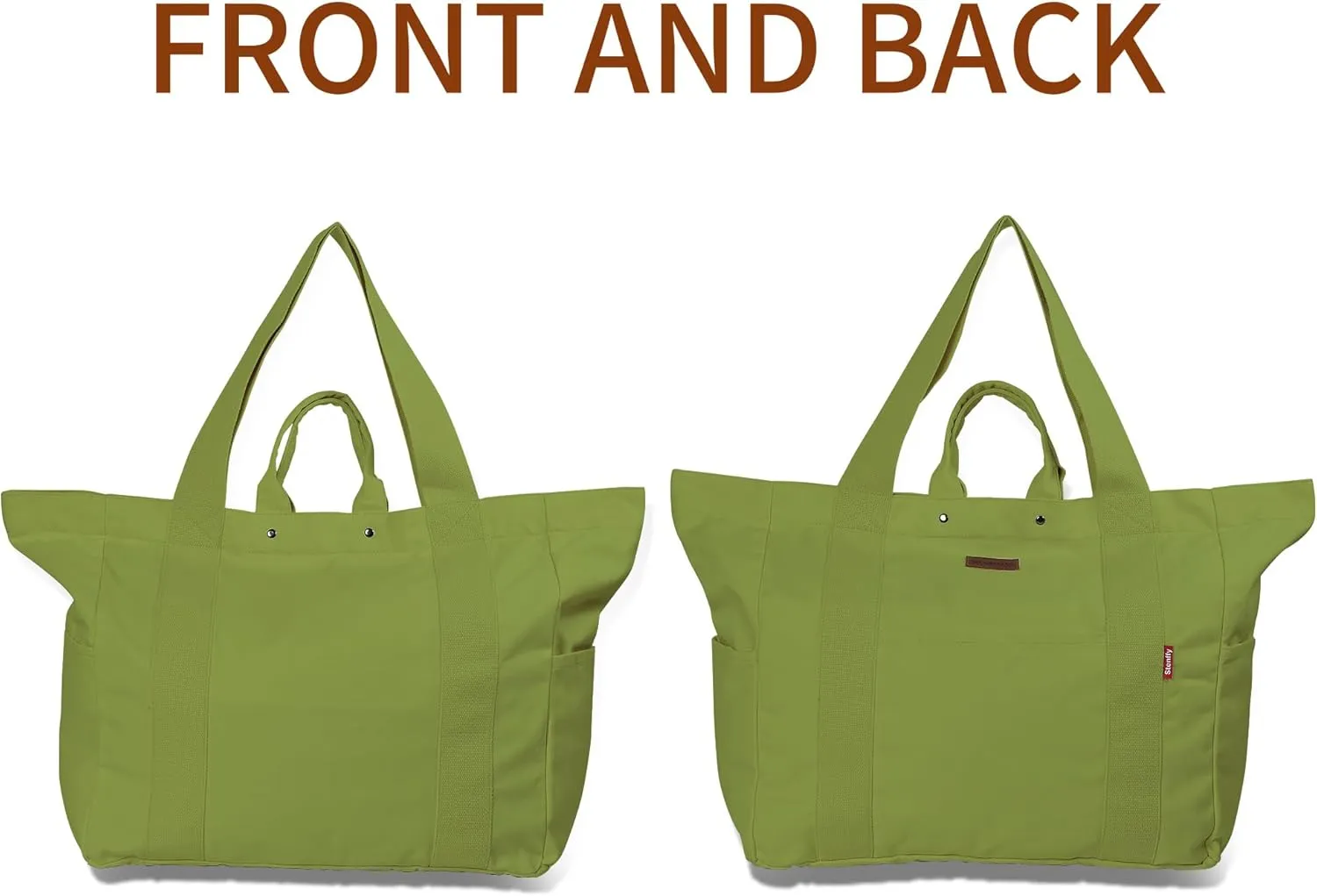 Large Tote Bag, Everything Bag, Heavy Duty Canvas, Full-Size Zipper, Reusable, Suitable for DIY, Natural Cotton.
