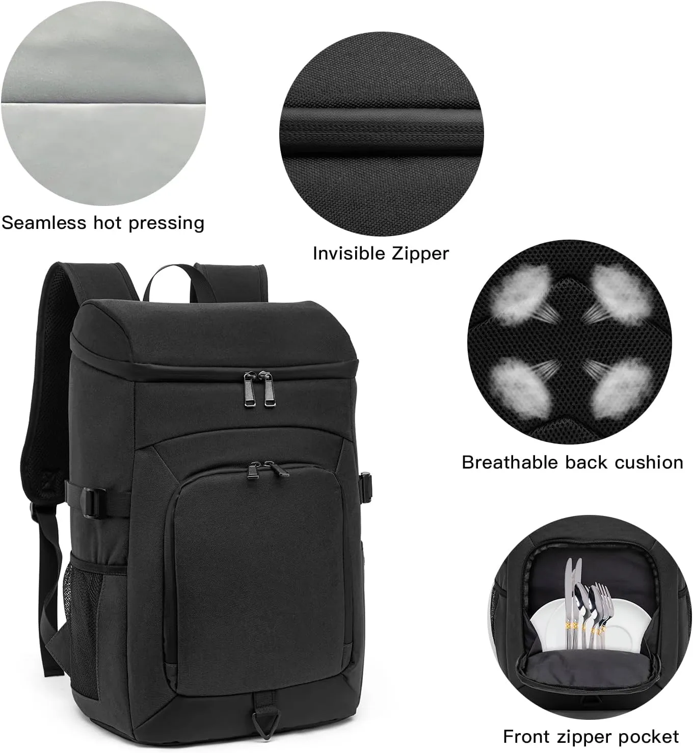 Laripwit 54/40 Cans Backpack Cooler Insulated Leak-Proof Large Cooler Backpack Double Deck Lunch Backpack for Men Women - Perfect Soft Cooler Bag for Tactical, Camping, Picnic, Beach, Hiking