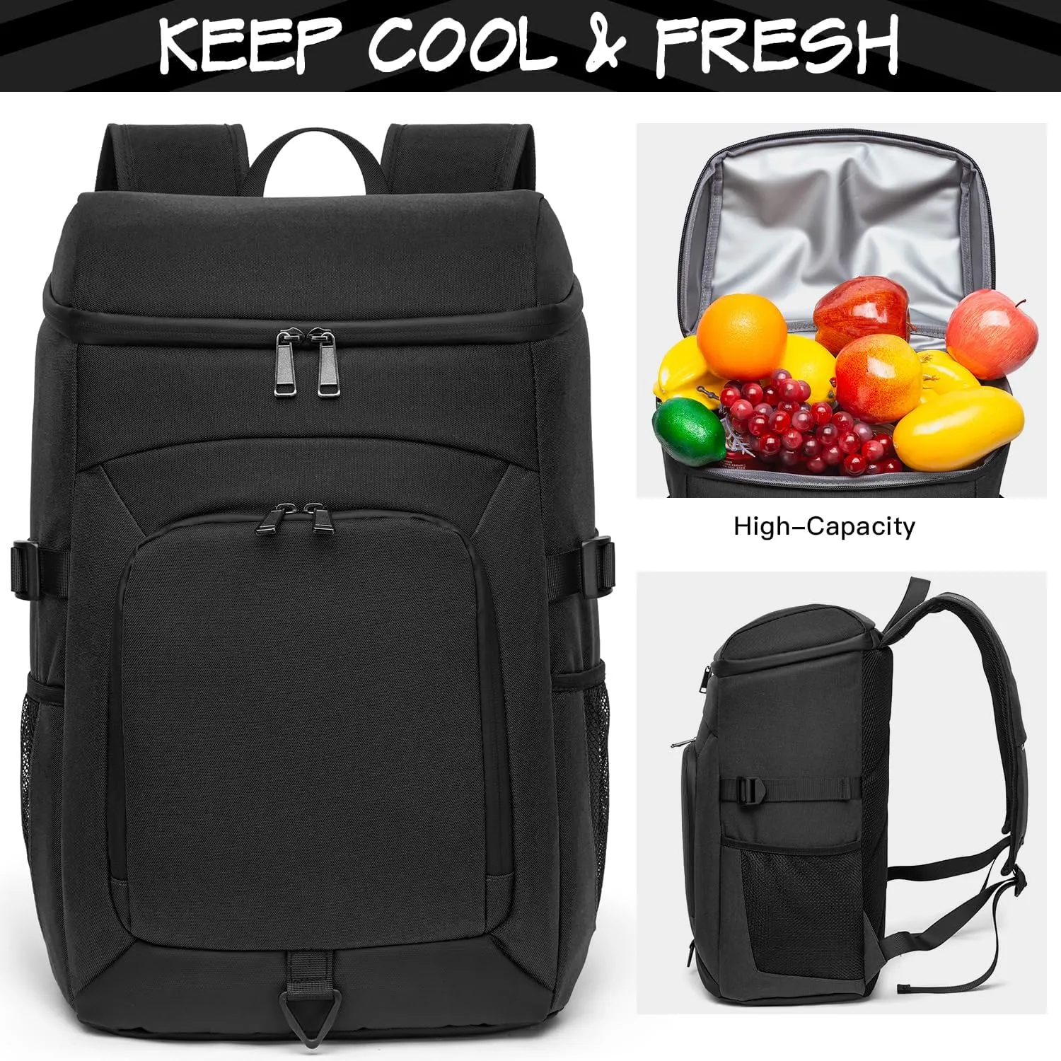 Laripwit 54/40 Cans Backpack Cooler Insulated Leak-Proof Large Cooler Backpack Double Deck Lunch Backpack for Men Women - Perfect Soft Cooler Bag for Tactical, Camping, Picnic, Beach, Hiking