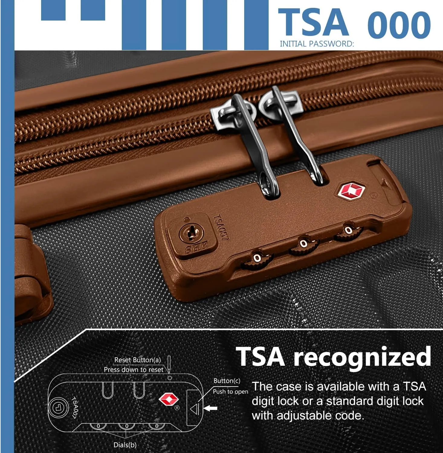 LARVENDER Luggage Sets 3 Piece, Hardside 20 Inch Carry on Luggage Airline Approved Suitcase Set with Spinner Wheels TSA Lock, Lightweight Rolling Suitcase for Men and Women, Black