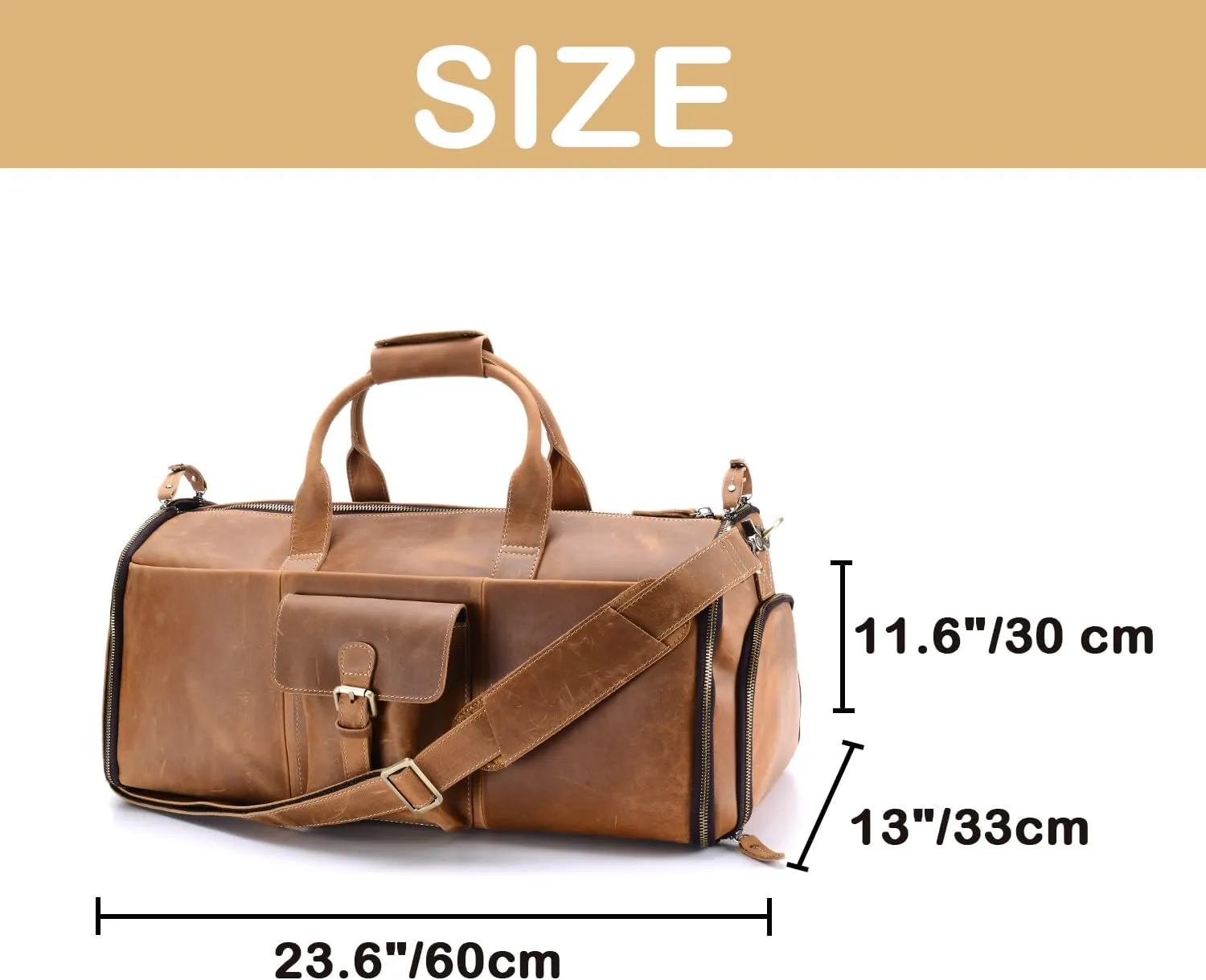 Lather Garment Bag Convertible Carry on Duffle Bag Weekender Hanging Suitcase Suit Travel Bags for Men Women