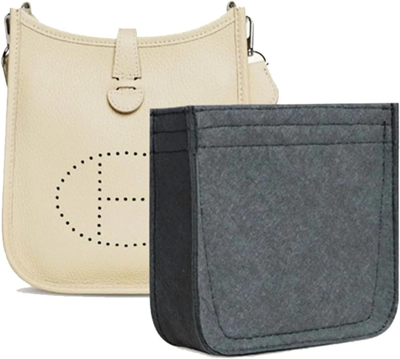 Lckaey Felt Organizer-for Hermes Evelyne III tpm pm gm Bag Insert Mini 16 29 33 Bag Purse Organizer Y003 Grey-L