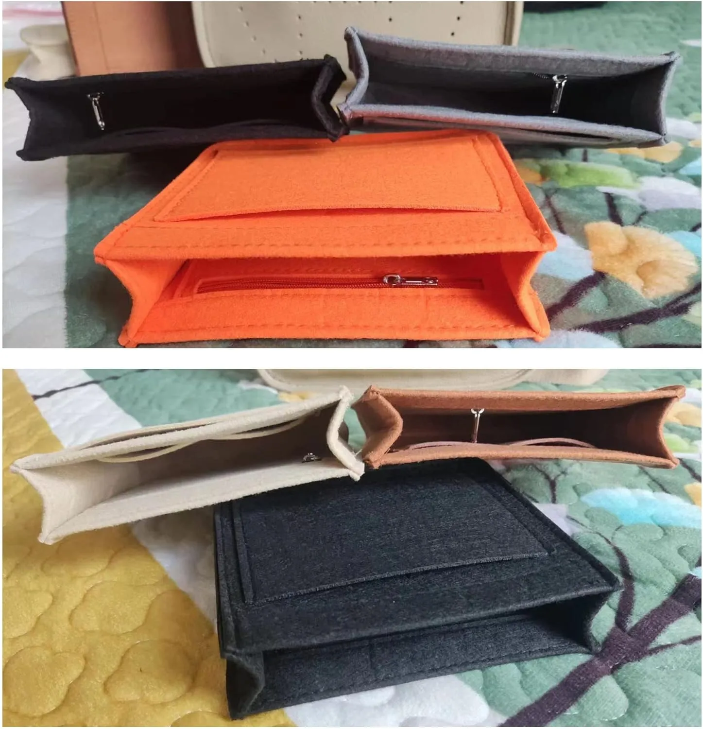 Lckaey Felt Organizer-for Hermes Evelyne III tpm pm gm Bag Insert Mini 16 29 33 Bag Purse Organizer Y003 Khaki-L