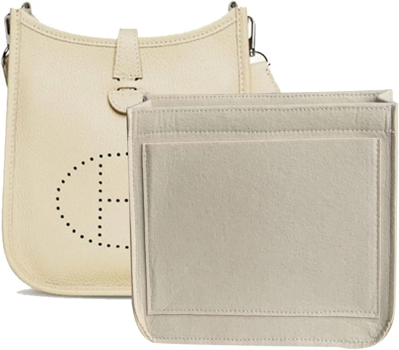 Lckaey Felt Organizer-for Hermes Evelyne III tpm pm gm Bag Insert Mini 16 29 33 Bag Purse Organizer Y003 Khaki-L