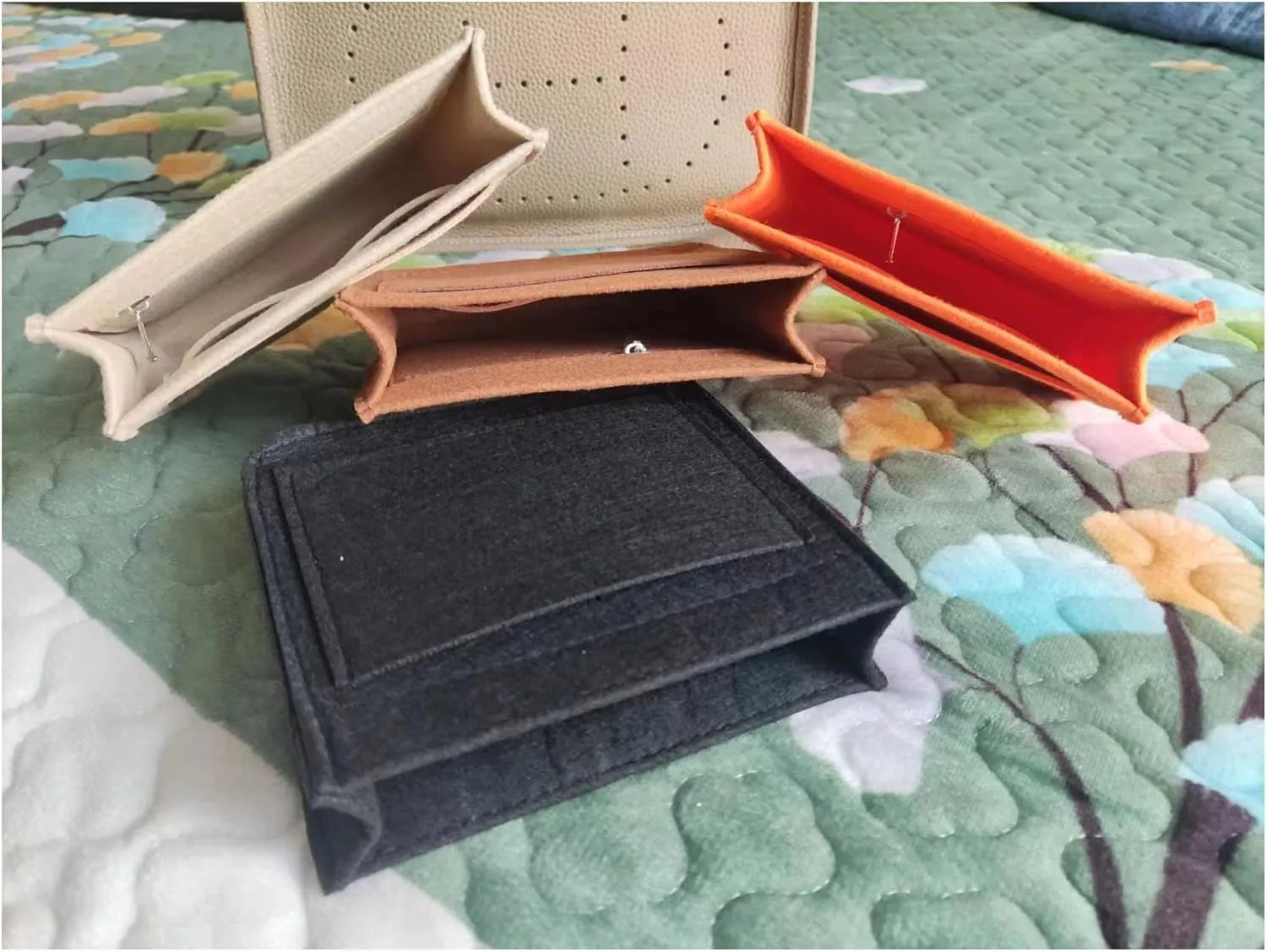 Lckaey Felt Organizer-for Hermes Evelyne III tpm pm gm Bag Insert Mini 16 29 33 Bag Purse Organizer Y003 Khaki-L