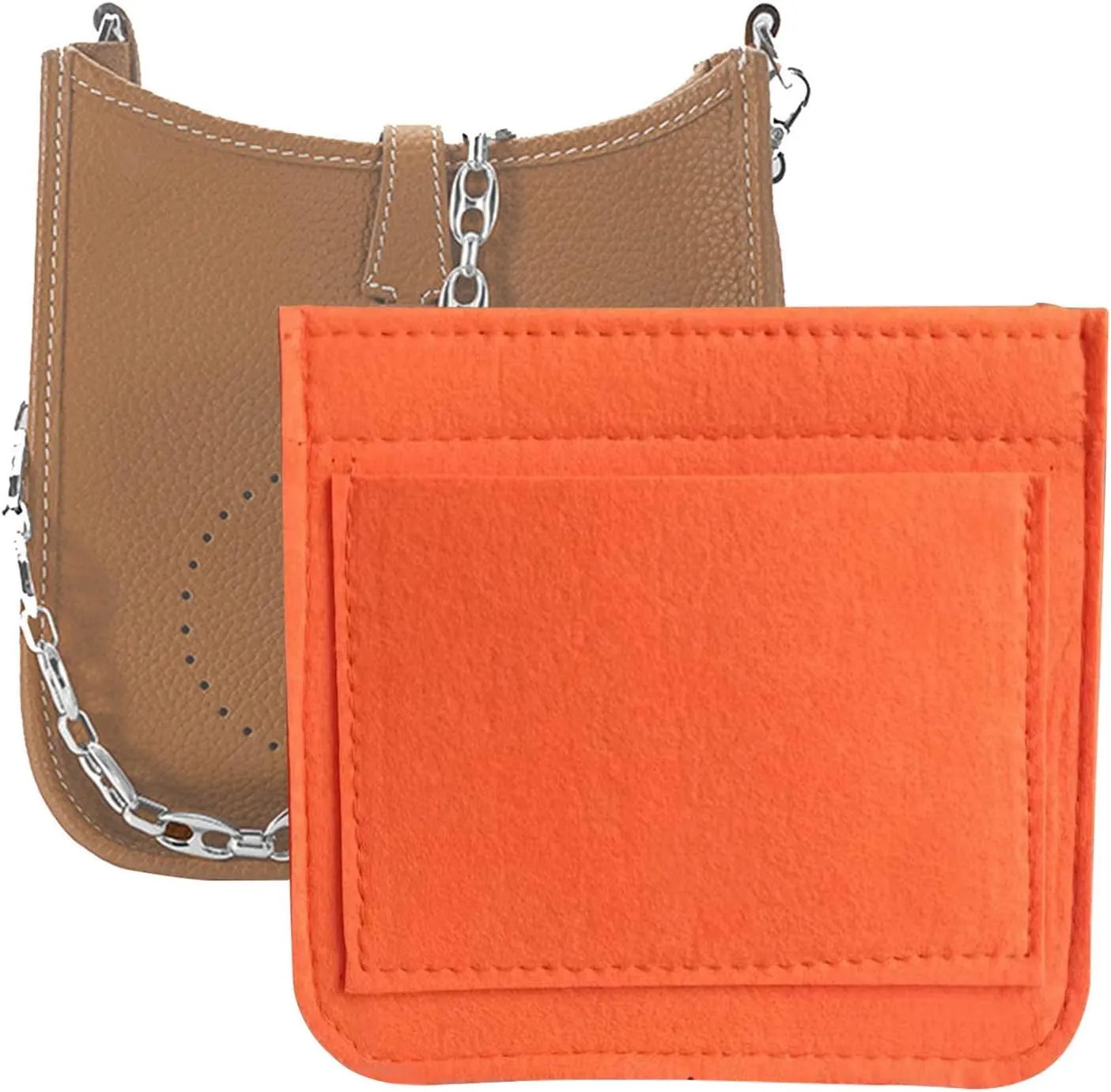 Lckaey Felt Organizer-for Hermes Evelyne III tpm pm gm Bag Insert Mini 16 29 33 Bag Purse Organizer Y003 Orange-S