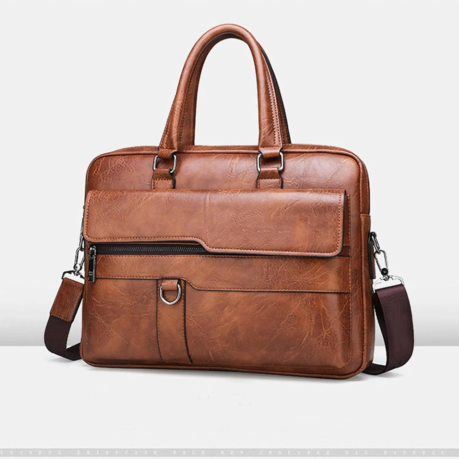 leather Laptop Bag for Men 16.1 inch,Premium Laptop Briefcase Fits,onvertible Computer Handbags Shoulder Crossbody Bag
