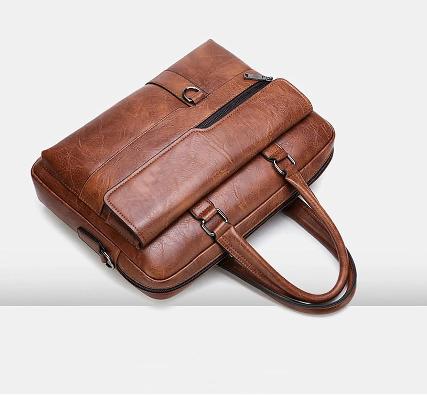 leather Laptop Bag for Men 16.1 inch,Premium Laptop Briefcase Fits,onvertible Computer Handbags Shoulder Crossbody Bag