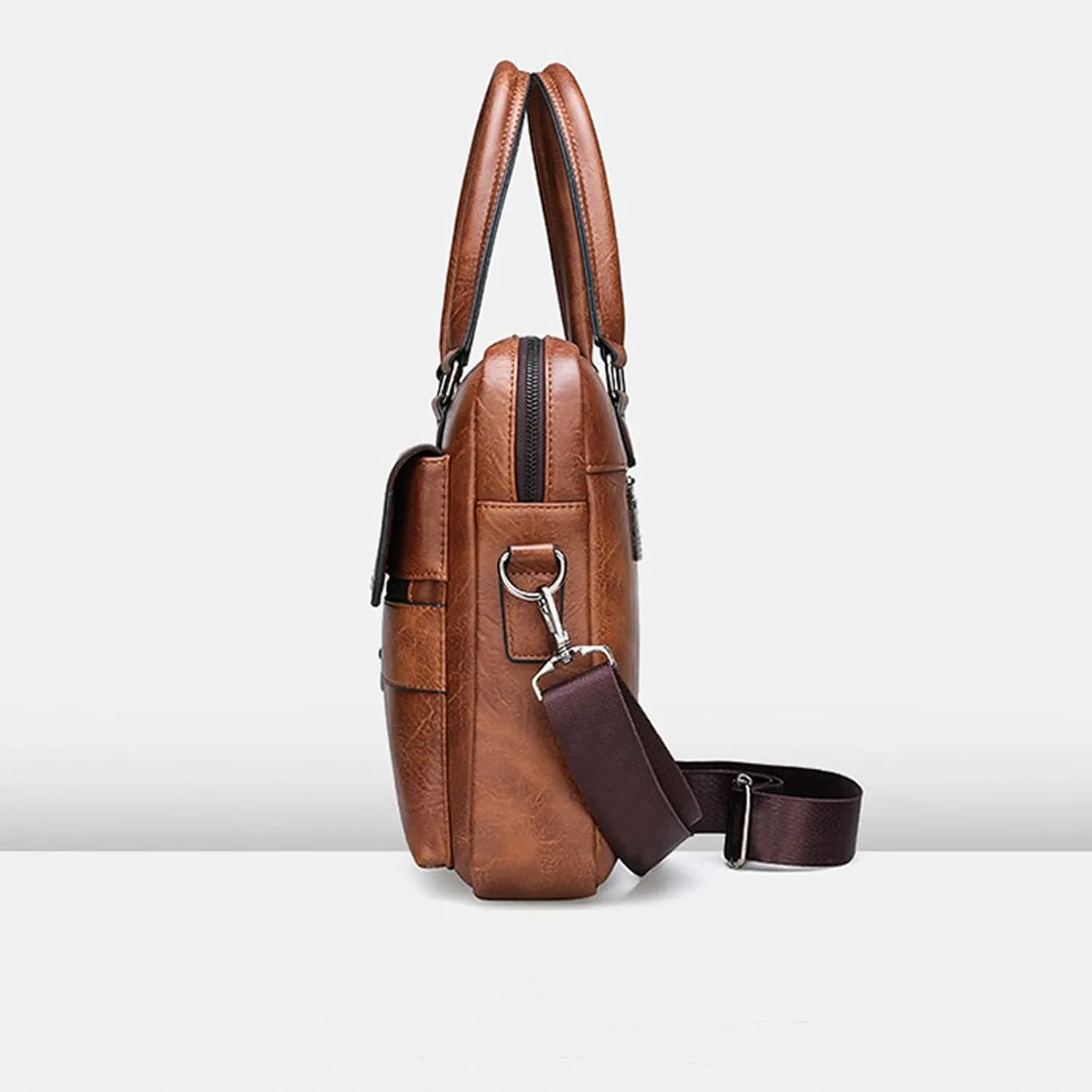 leather Laptop Bag for Men 16.1 inch,Premium Laptop Briefcase Fits,onvertible Computer Handbags Shoulder Crossbody Bag