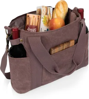 LEGACY - a Picnic Time brand Temecula Tote Picnic Cooler Bag with Cheese Board, 20 x 4.45 x 11.75, Mulled Wine