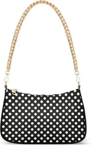Lemon Polka Dots Black Moon Purses Clutch Women Tote Handbags Printed Floral Shoulder Bag