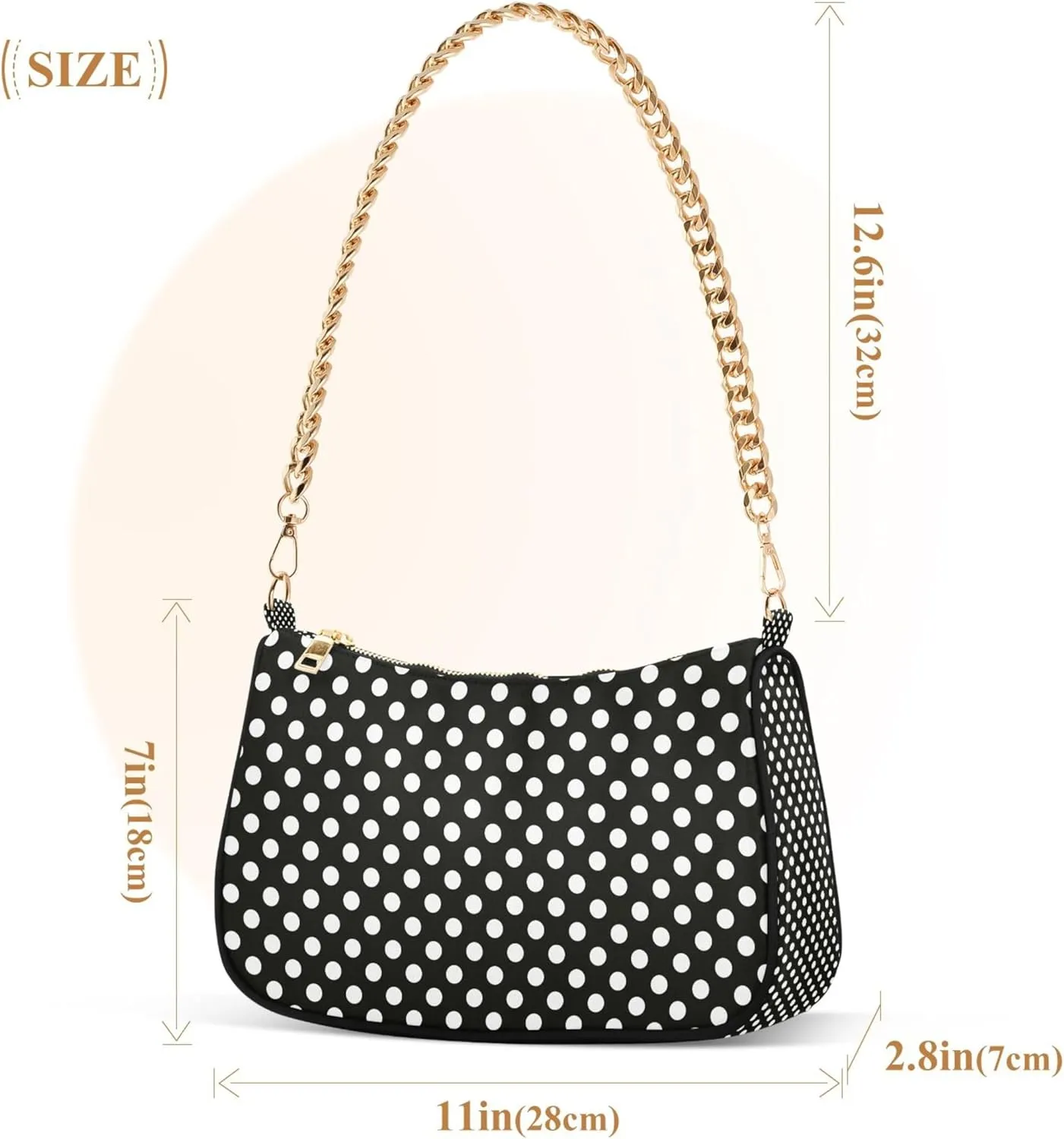 Lemon Polka Dots Black Moon Purses Clutch Women Tote Handbags Printed Floral Shoulder Bag