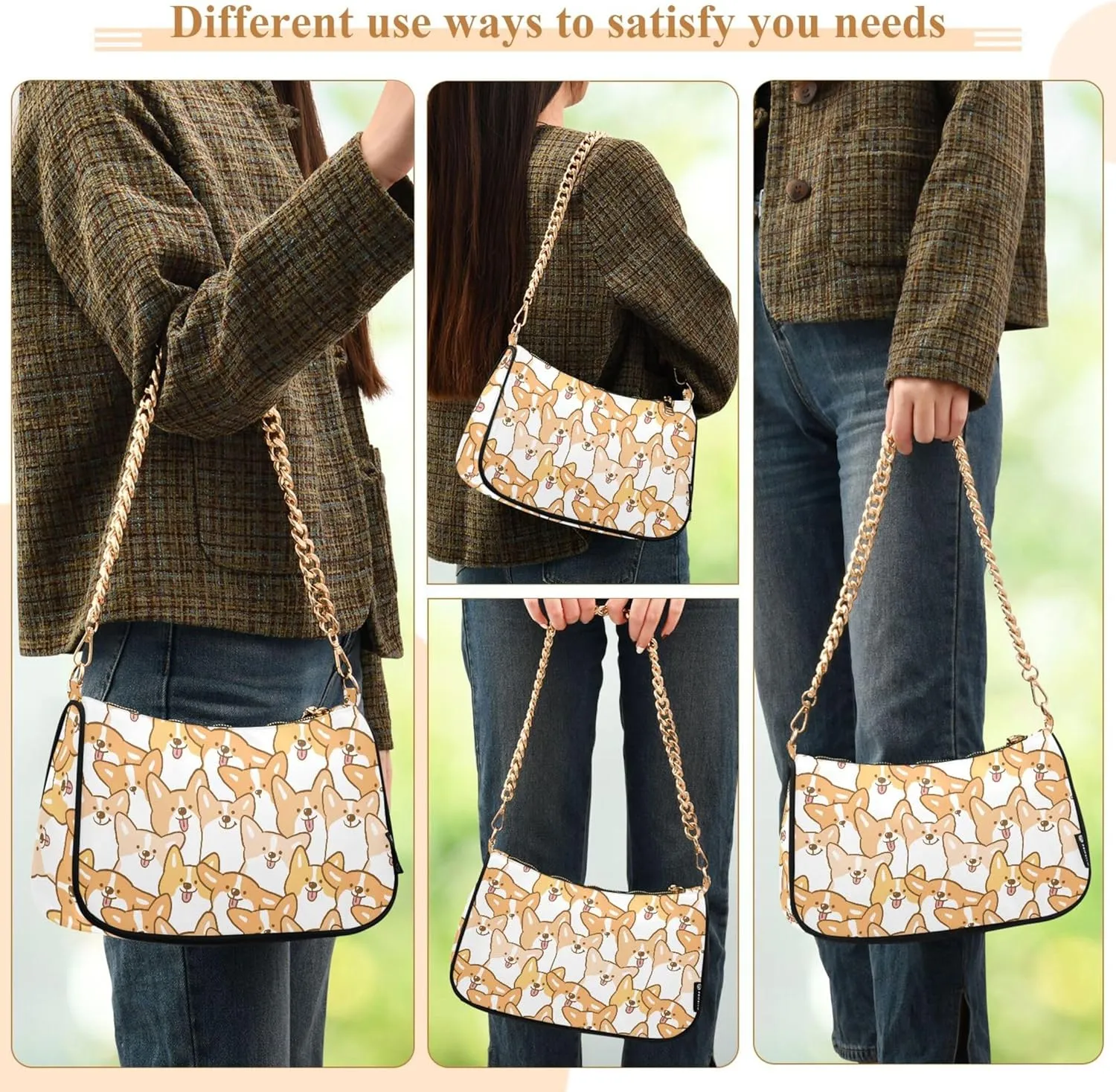 Lemon Polka Dots Black Moon Purses Clutch Women Tote Handbags Printed Floral Shoulder Bag